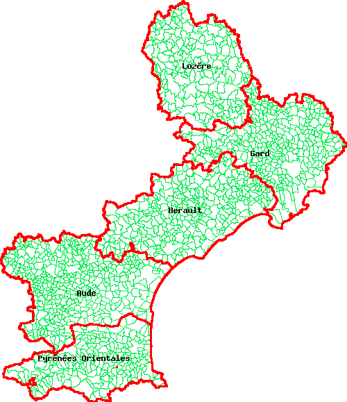 Affichage des dpartements du Languedoc-Roussillon