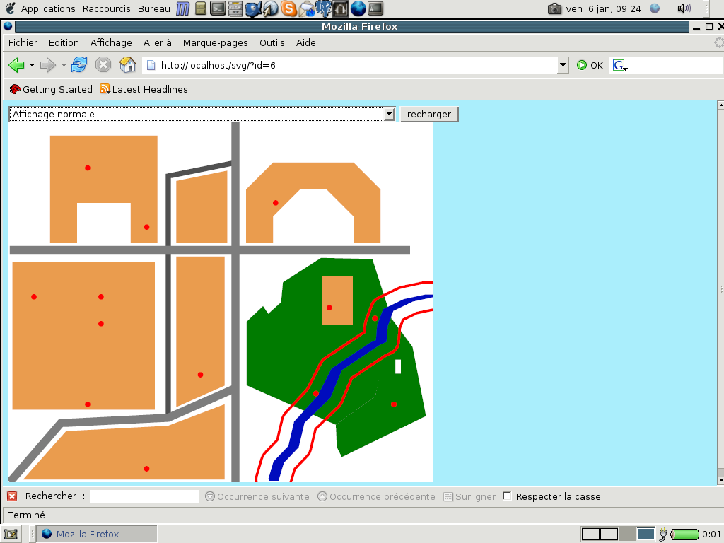 Sortie en SVG sur quelques requtes de la section "Exemples de requtes spatiales II" du chapitre 4