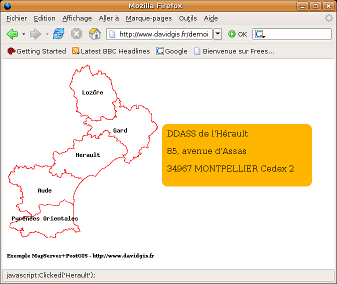 ImageMap lors du passage du pointeur de la souris sur l'Hrault